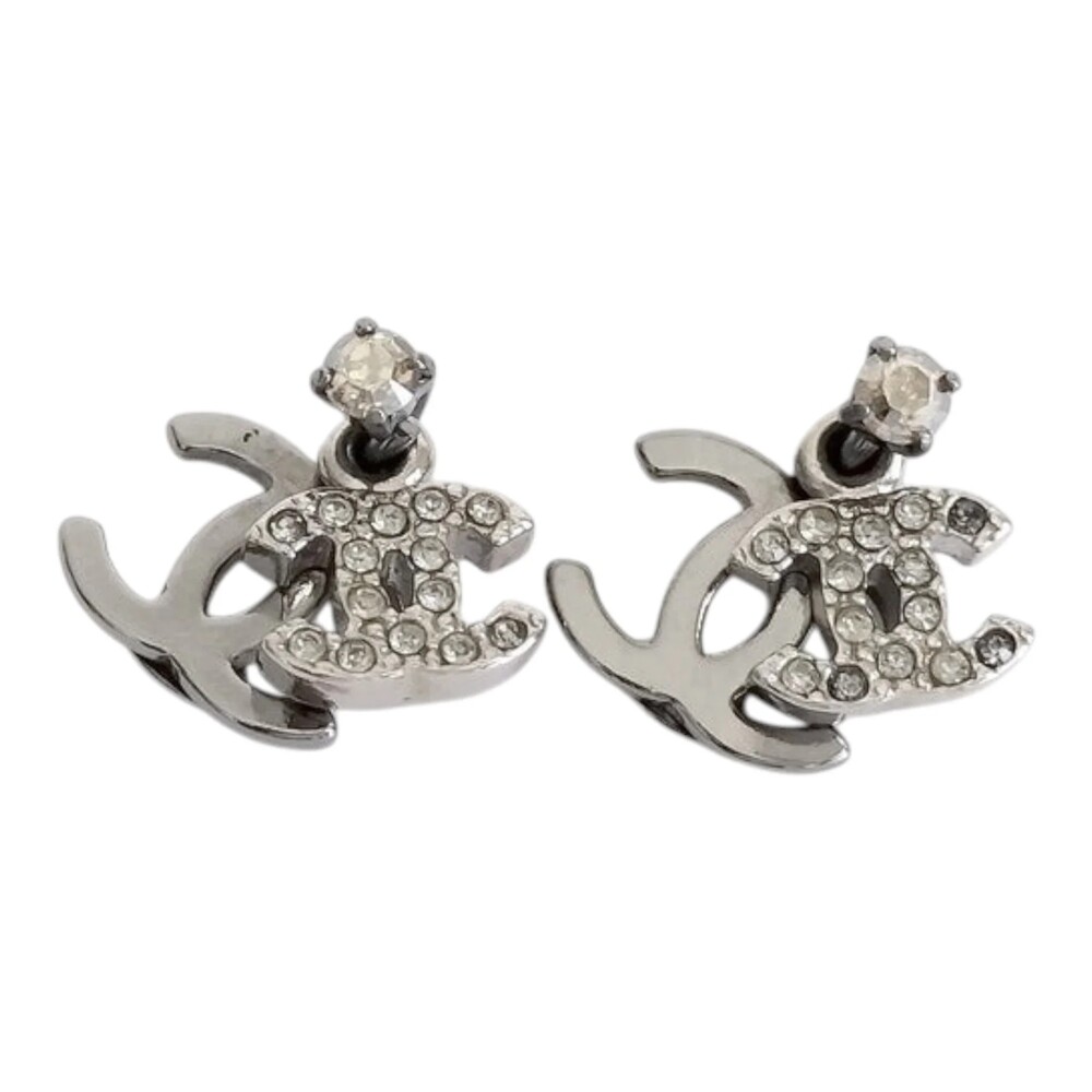 7199 - Chanel Coco Rhinestone Silver Earring - Silver - Coco Rhinestone Silver E